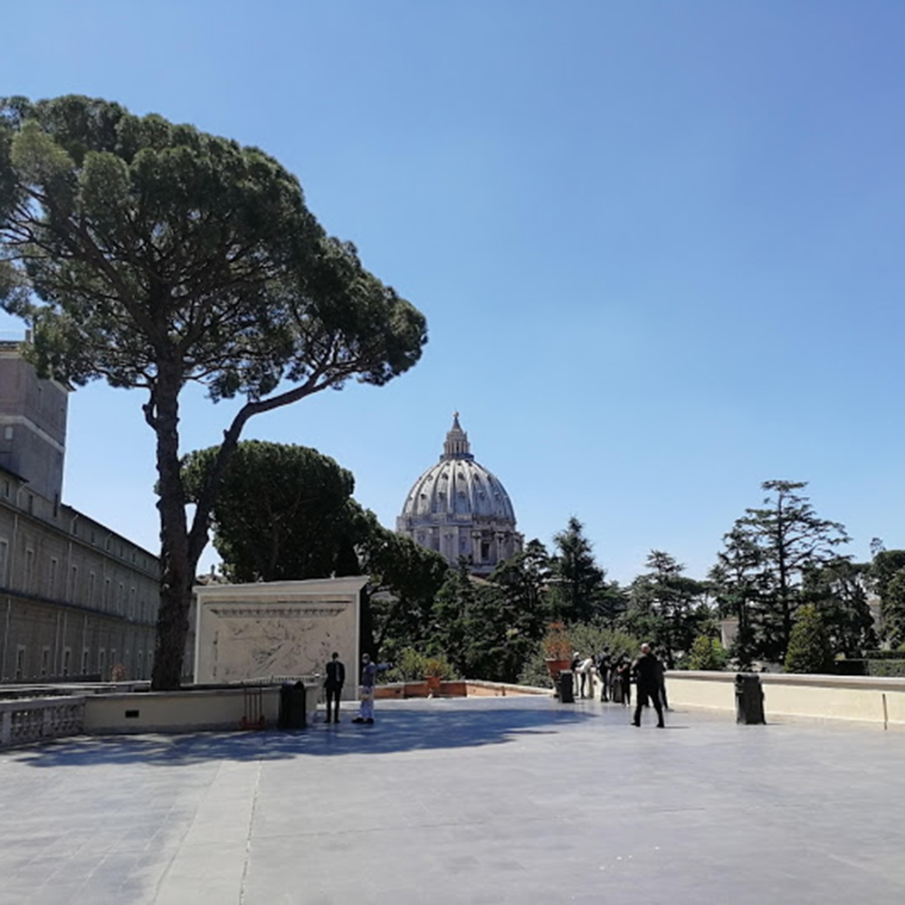 Veduta della terrazza esterna nei Musei Vaticani